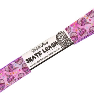 Unicorn Cupcake Lavender Adjustable Roller Skate Leash
