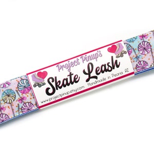 Swirl Lollipops Blue Roller Skate Leash with D Rings - Adjustable - Yoga Mat Strap - Skateboard Sling