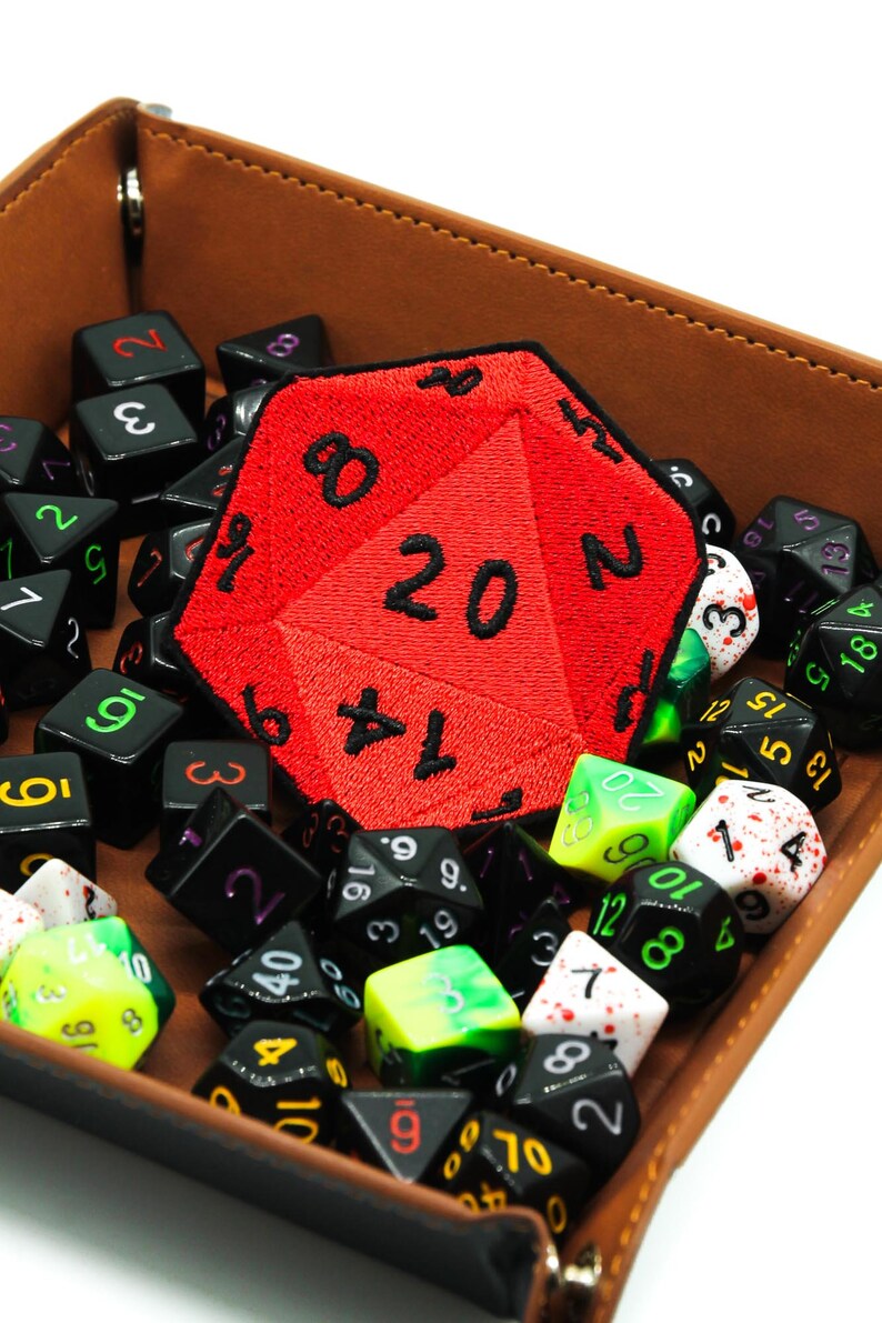 D20 Dice 20 Sided Die Embroidered Patch With Iron on Adhesive Etsy
