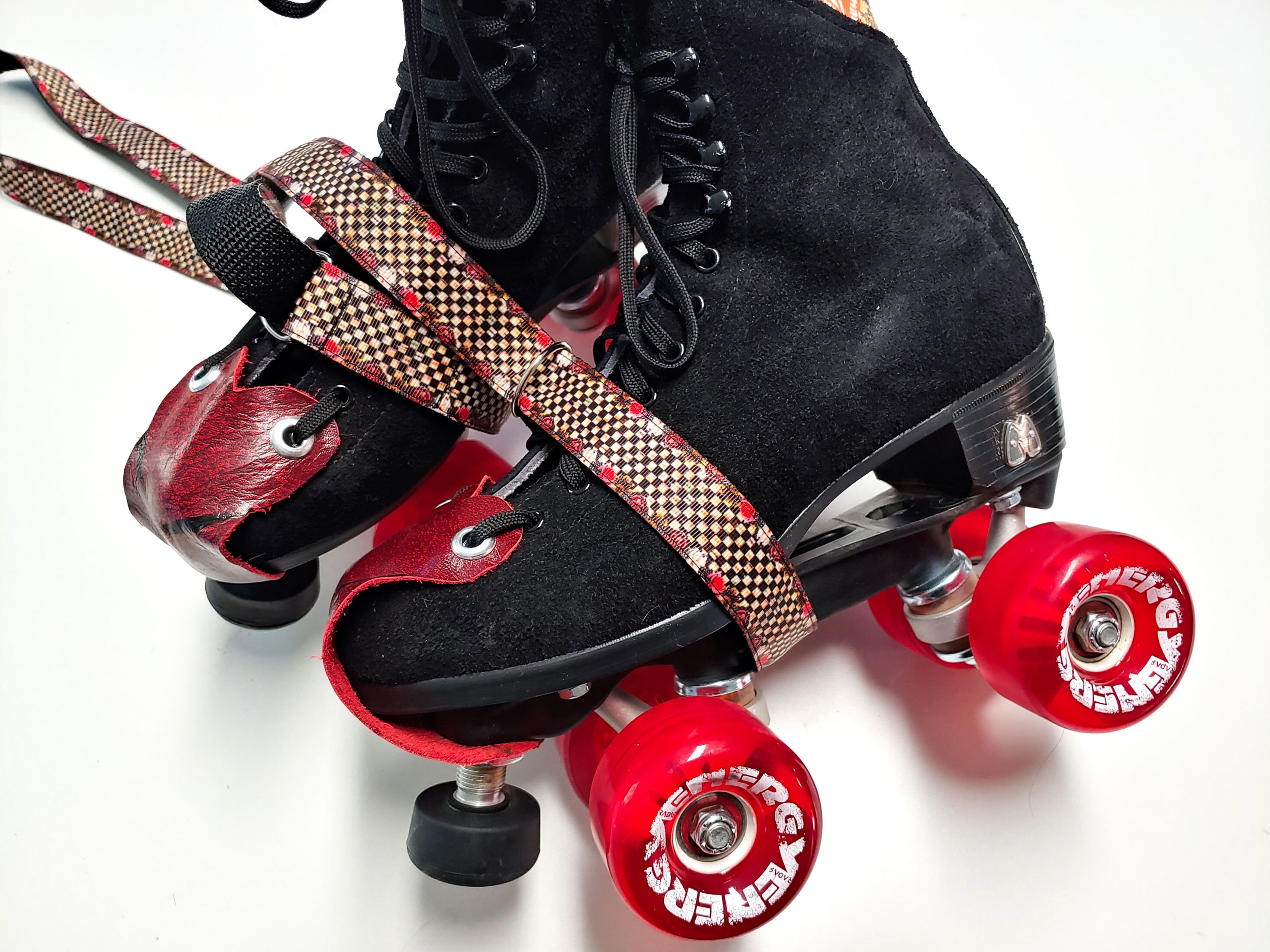 Roses and Checkers Black Roller Skate Leash With D Rings Etsy