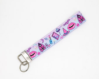 Pastel Witch Keychain Key Fob Wristlet