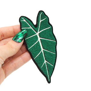 Alocasia Leaf Plant Embroidered Patch - Iron on Adhesive Included