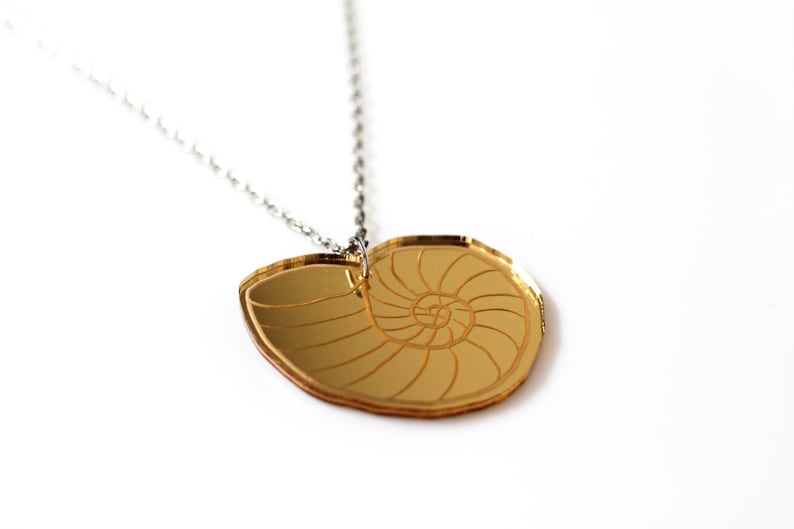 Voice of Ariel Seashell Necklace Gold Laser Cut Acrylic with Etsy