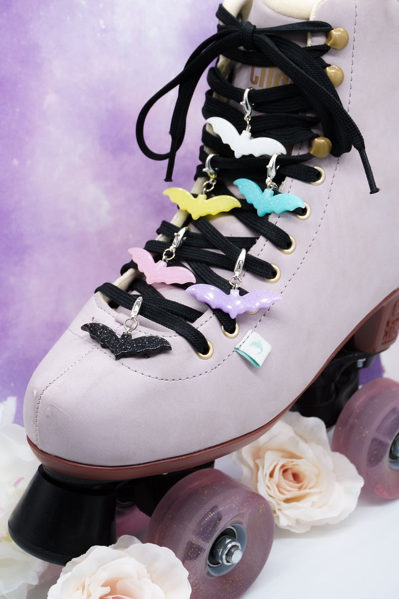 Glittered Resin Bat Roller Skate Charm Shoe Charm Zipper Etsy