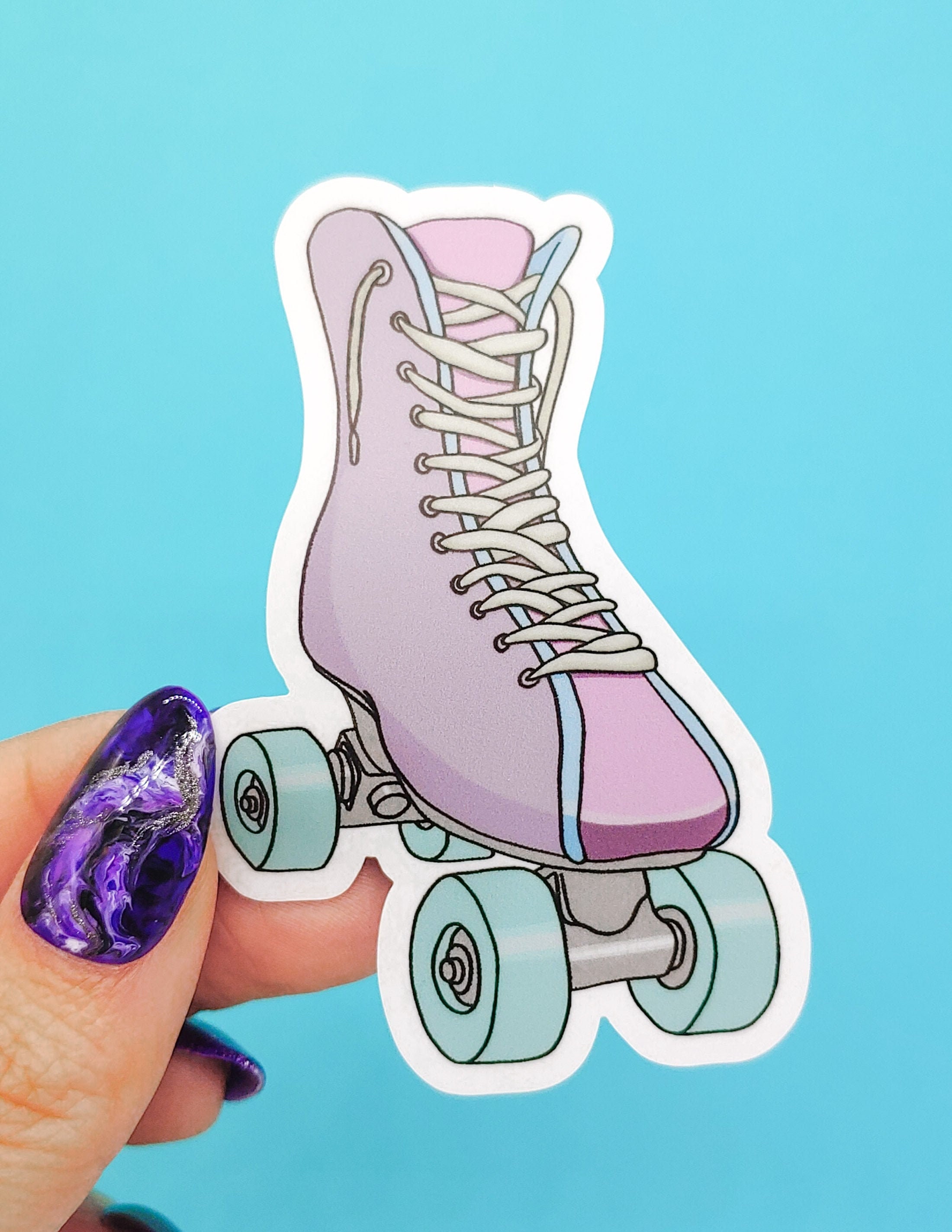 Pastel Roller Skate Sticker Vinyl Machine Die Cut & Etsy