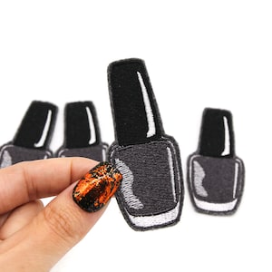 Dark Nail Polish Embroidered Iron on Patch