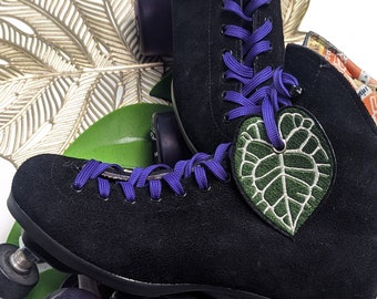 Anthurium Leaves Roller Skate Shoe Lace Patch Set