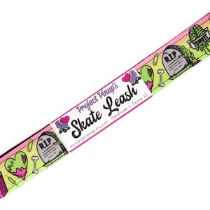 Zombie Love Roller Skate Leash with D Rings - Adjustable - Yoga Mat Strap - Skateboard Sling - Artist Sonch Curiosities