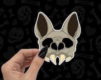 Vampire Bat Skull Vinyl Sticker