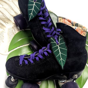 Alocasia Leaves Roller Skate Shoe Lace Patch Set