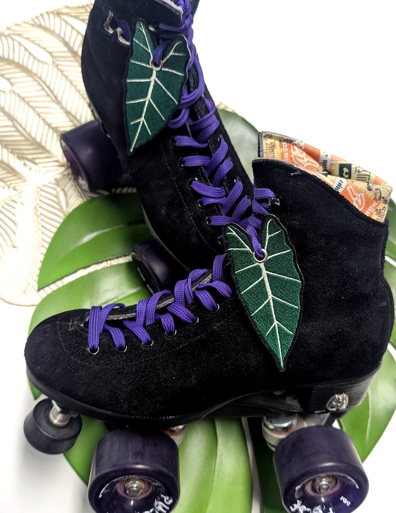 Alocasia Leaves Roller Skate Shoe Lace Patch Set 画像 1