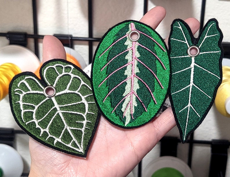 Alocasia Leaves Roller Skate Shoe Lace Patch Set 画像 4