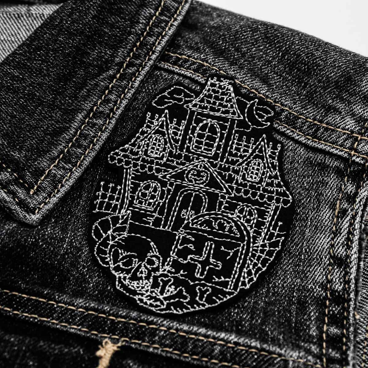 Haunted House Iron on Embroidered Patch - Etsy