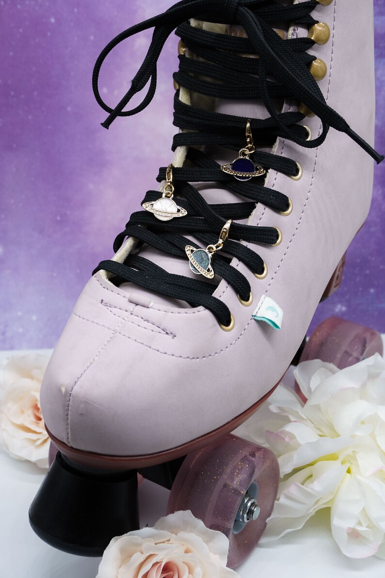 Gold Enameled Roller Skate Charm With Rhinestones Shoe Etsy