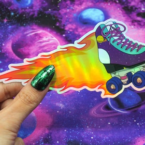 Roller Skate Comet Holographic Sticker