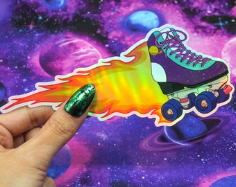 Roller Skate Comet Holographic Sticker