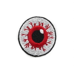 Red Eyeball Embroidered Iron On Patch