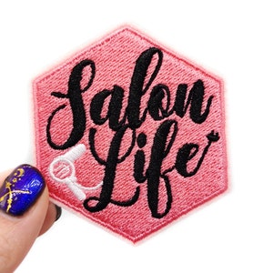 Pink Salon Life Hexagon Patch