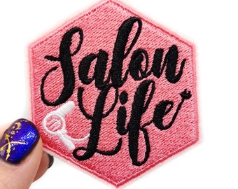 Pink Salon Life Hexagon Patch