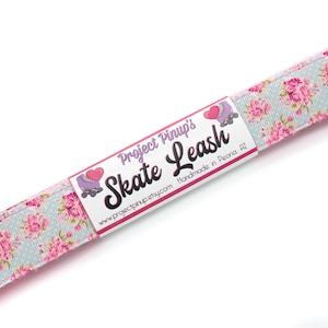 Polka Dots and Pink Roses  Roller Skate Leash with D Rings - Adjustable - Yoga Mat Strap - Skateboard Sling