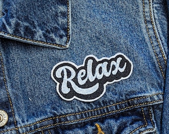 Relax Word Iron On Embroidered Patch