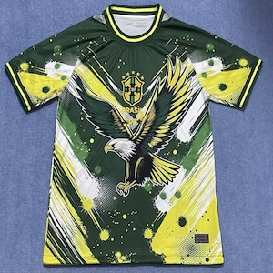 ブラジルの新作Tシャツ、夏用サッカーY2Kジャージ、スポーティ2025