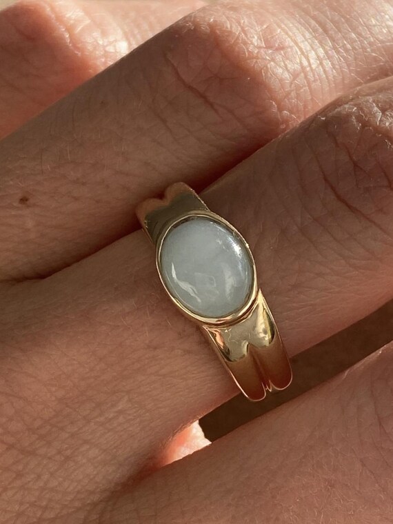 Jadeite Ring ~ 10k Solid Gold sculptural minimali… - image 8