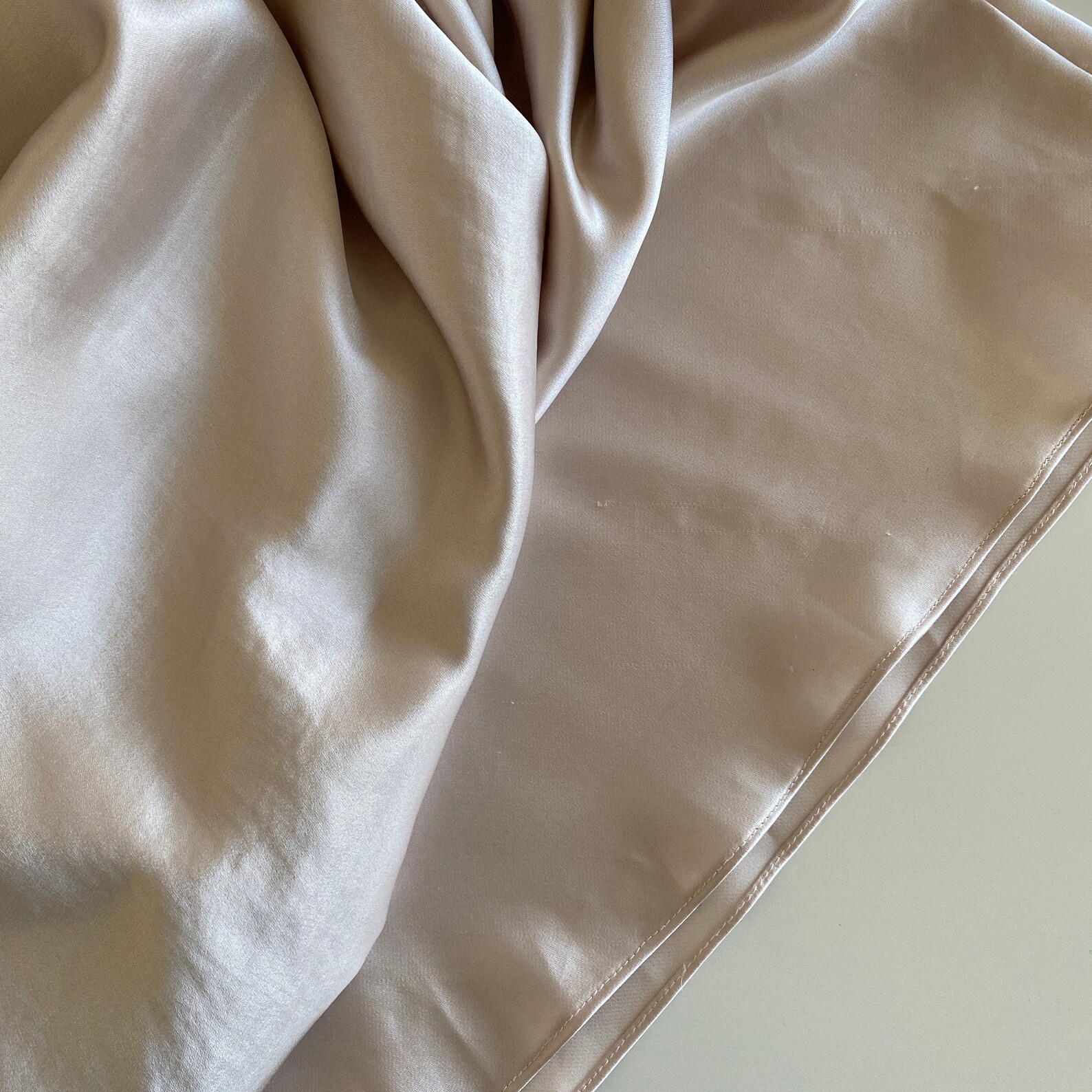 beige silk slip