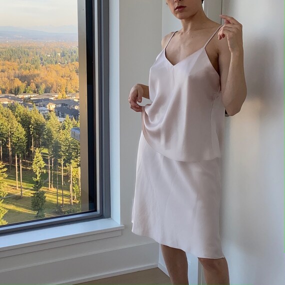 Satin Slip Set ~ Soft pale beige silky satin slip