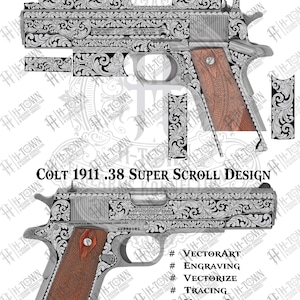 Colt 1911 .38 SuperScroll Gravurdesign (Digitale Datei)