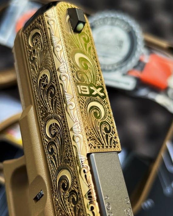 Glock 19X Scroll Engraving Vector | Firearm Slide Design (digital