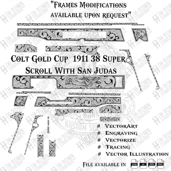 Colt Gold Cup 1911 Super Scroll With San Judas