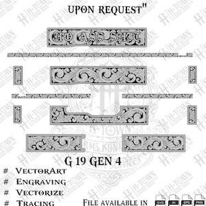 G19 Gen 4 Engraving Scroll Vector | Laser Template (Digital File)