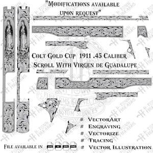 Colt Gold Cup 1911 .38 super Scroll With Virgen de Guadalupe