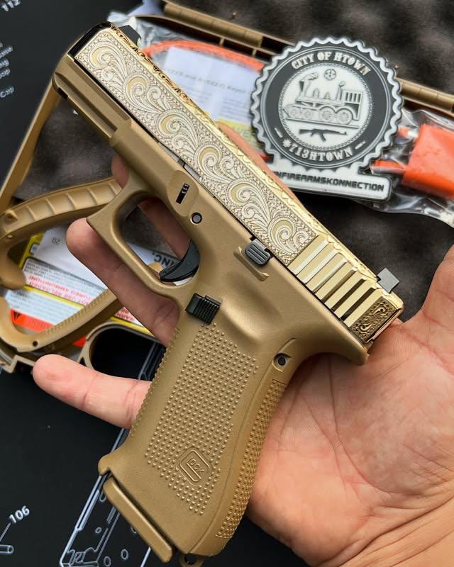 Glock 19X Scroll Engraving Vector | Firearm Slide Design (digital