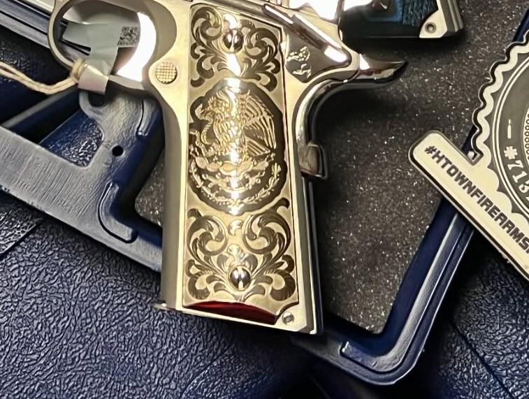 WE 1911 Chrome Floral Engraved 'Mehico Druglord' GBB Pistol - Gear