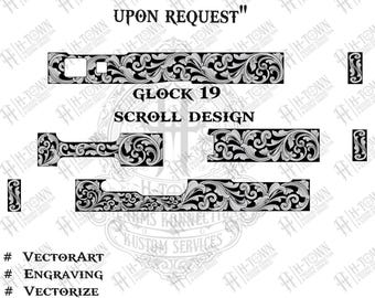 Plantilla láser para grabado de pergamino de Glock 19 (archivo digital)