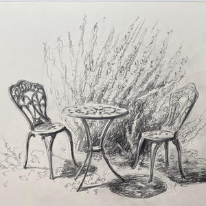 Schizzo della natura - Disegno a matita su carta - Pezzo unico - Opera d'arte di Iuliia Kashlikova