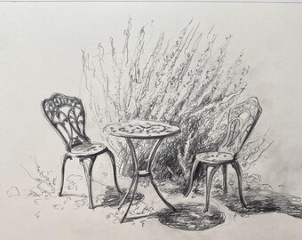 Croquis de la nature - Dessin au crayon sur papier - Pièces uniques - Oeuvre d&#39;Iuliia Kashlikova