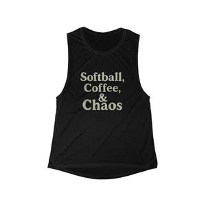 Flowy Muscle Tank Top - Fuel the Chaos, Women&#39;s Workout Shirt, Gym Tank, Yoga Top, Activewear, Muscle Tee