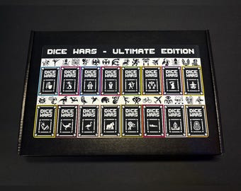 Dice Wars Ultimate Edition – 2–8 Player Strategy Card Game – All 8 Battle Packs – 16 Prebuilt Decks – 384 Cards + 32 Dice – TCG Box Set