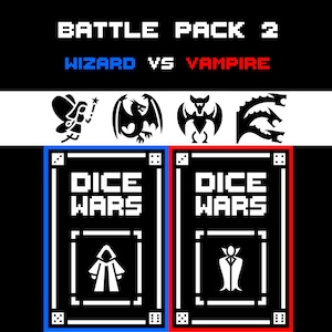 Dice Wars – 2 Player Dice Card Game – Wizard vs Vampire – Battle Pack 2 – Strategy TCG – Blue vs Red – 48 Cards (24 Per Deck)