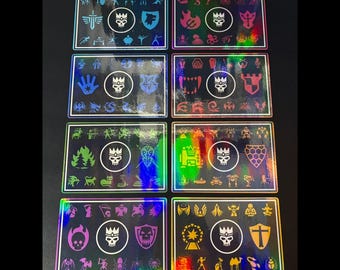 Dice Wars Holographic Collector Card Pack 1 – The Original 8 Factions of the Dicelands – Premium Collectable Foil Faction Cards – Gift Set