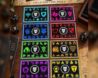Dice Wars Holographische Sammlerkarten-Pack 1 – Die originalen 8 Legierungen der Würfelländer – Premium sammelbare Folien-Sammlerkarten – Geschenkset