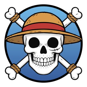 Straw Hat Jolly Roger Clipart - PNG Image and SVG File