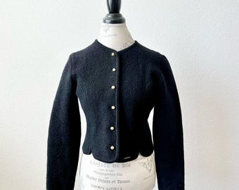 Vintage Geiger Tyrol Wool Jacket in Black Size 40 Medium