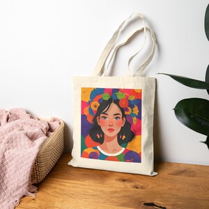 Vibrant Floral Tote Bag, Eco-Friendly Shopper, Art Lover Gift, Summer Vibes, Market Tote, Beach Accessory