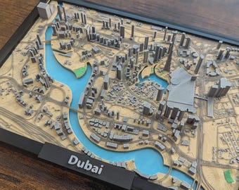 Ciudad en miniatura de Dubái impresa en 3D: decoración de escritorio hecha a mano