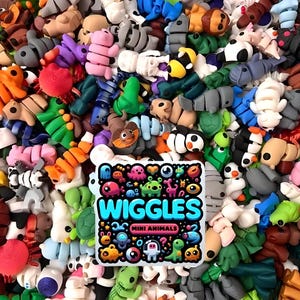 Wiggles! Minidjursleksak med fidgetmotiv, artikulerande sensorisk gåva