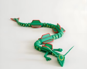 Juguete antiestrés articulado con forma de serpiente del cielo impreso en 3D